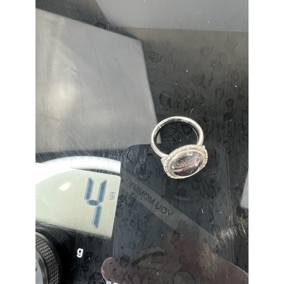 Silver-Tone Ring Beach Sunset Vintage Retro Summer Size 3.7 - Picture 6 of 7